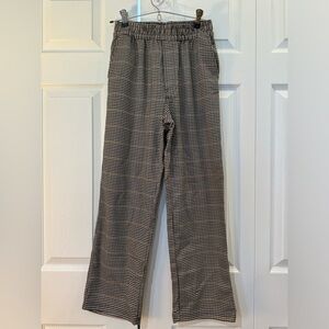 H&M Ankle-Length Trouser Light beige/Dogtooth-patterned